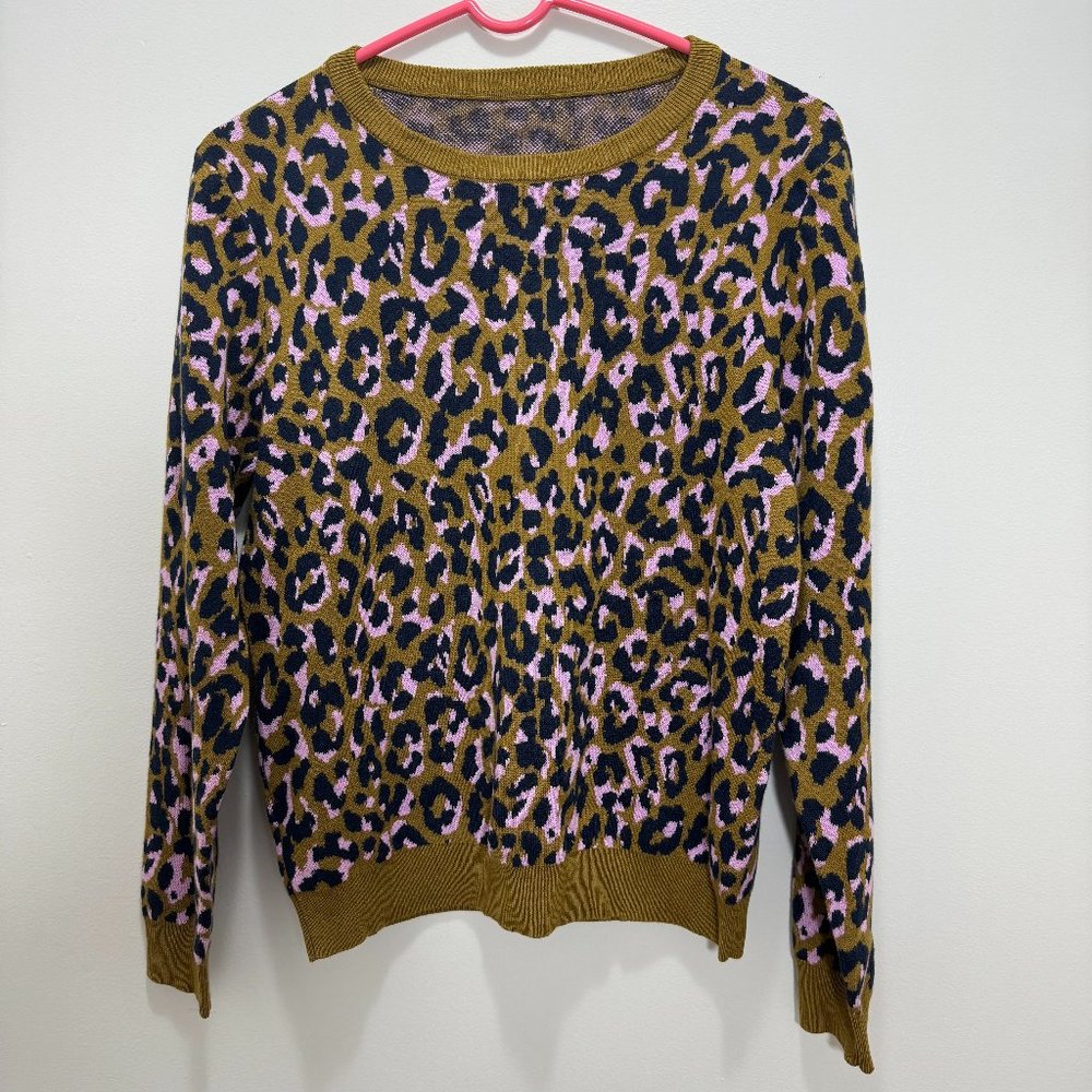J. Crew Leopard Print Crewneck Sweater Size Small